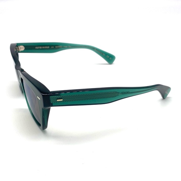 NEW OLIVER PEOPLES MS. OLIVER TRANSLUCENT DARK TEAL ITALY WAYFARER SUNGLASSES - Picture 2 of 7